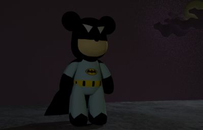 蝙蝠侠版暴力熊玩偶maya模型