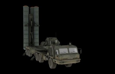 俄罗斯S400洲际导弹模型,MAX,FBX,C4D多种格式,有贴图