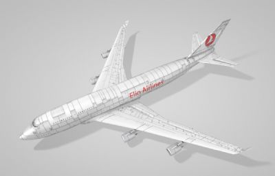 波音747客机飞机C4D模型