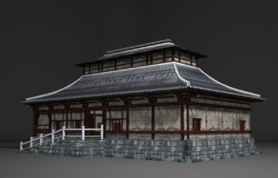 日式风格的古建筑房子3D模型