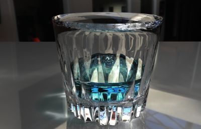 蓝色鸡尾酒玻璃杯Maya模型
