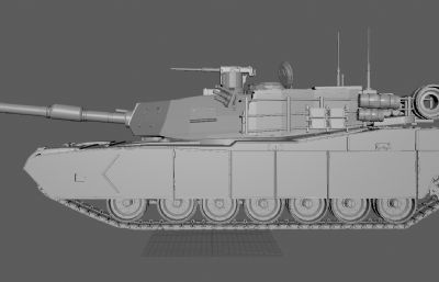 M国M1A2主战坦克maya建模