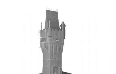 古代中世纪石塔,城堡3D模型