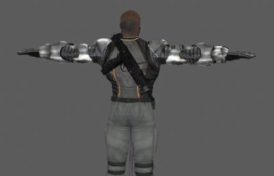 次世代游戏里的黑人士兵FBX,OBJ模型