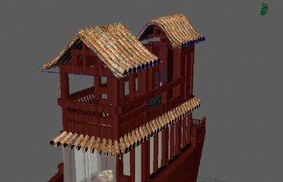 古风游船餐厅Maya模型