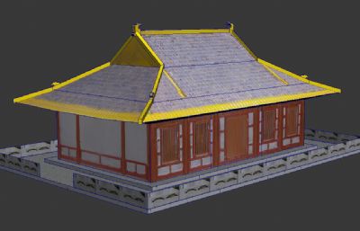 古建筑歇顶寺庙max虚拟现实模型