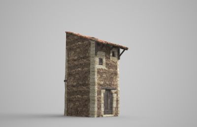 古代特色碉楼房子3D模型