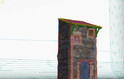古代特色碉楼房子3D模型