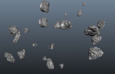 陨石,石头,怪石,岩石,熔岩C4D模型