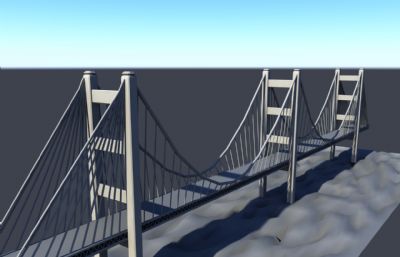 跨江大桥,跨河大桥Maya模型