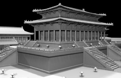 大殿,宫殿群maya模型