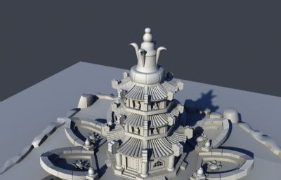 莲花台香炉,宝塔maya模型