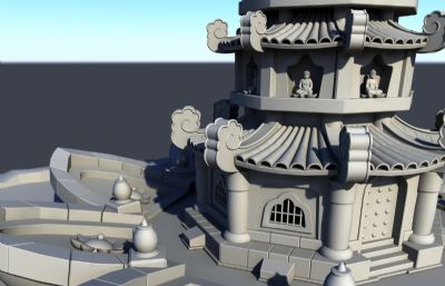 莲花台香炉,宝塔maya模型