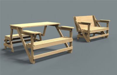 可折叠变形公园椅子3D图纸,STP,IGS格式模型