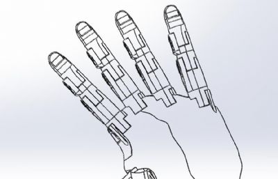 机械手掌,工业机器人手掌3D图纸,STEP格式模型
