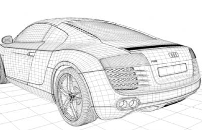 奥迪R8跑车,轿车,audi模型（内含C4D,FBX,maya文件）