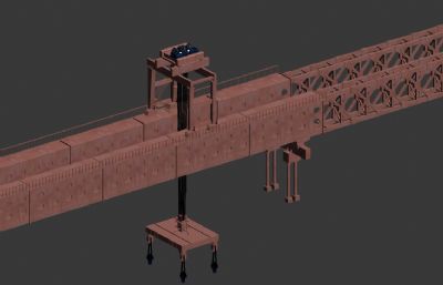 自动行走架桥机max模型,丢失一张钢丝.tif贴图