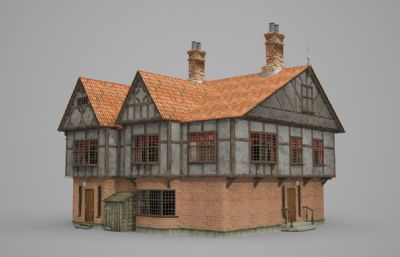 红瓦别墅建筑民居MAX模型