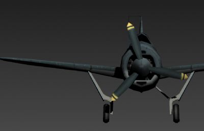 美国二战水牛飞机F2A 3D模型