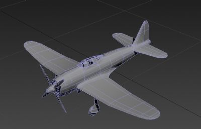 二战日本战斗机A7M2模型,无贴图,UV已分好