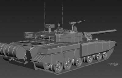 中国99坦克MAX模型,包含扫雷铲等配件
