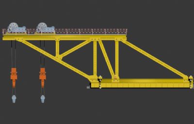 吊篮,大型桥面吊机3D模型