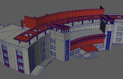 学校教学楼maya模型