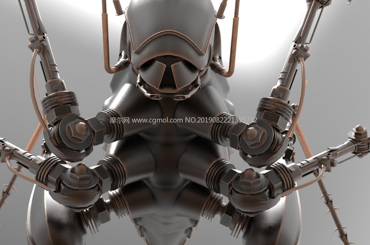 宇田川誉仁机械昆虫,蒸汽朋克蝈蝈,蟋蟀,蛐蛐模型,MAX,MB,FBX,OBJ多格式,可3D打印（没有材质贴图)