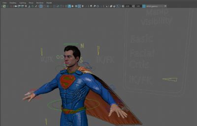 Superman超人精细模型,有绑定,有贴图
