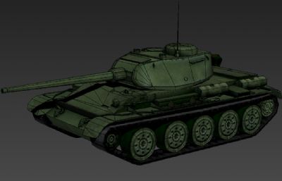 二战苏联T44坦克3D简模
