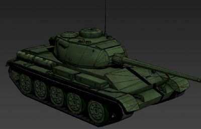 二战苏联T44坦克3D简模