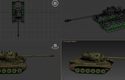 美国陆军的重型坦克M26 3D模型