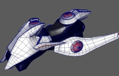 单人科幻飞船maya模型