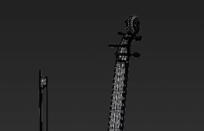 小提琴3D模型（白模）