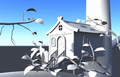 树屋,大树上的木房子maya模型