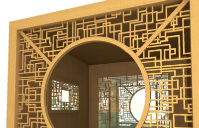 中式古典茶室,品茶厅maya模型