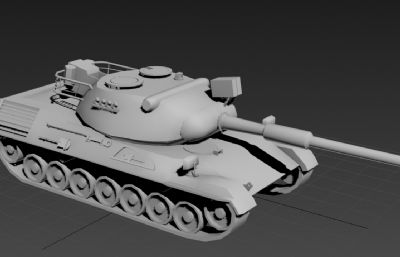 豹1坦克3D模型白模