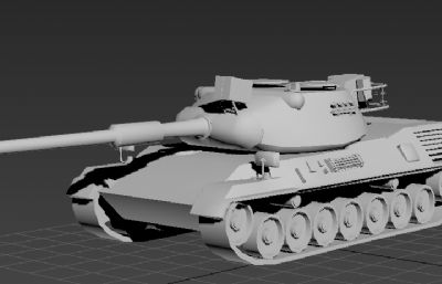 豹1坦克3D模型白模