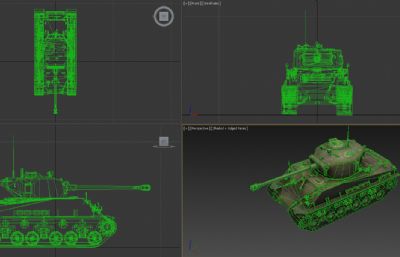美国M4谢尔曼中型坦克3D模型