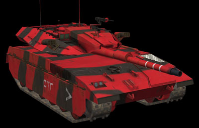 以色列红色梅卡瓦坦克3D模型,PBR材质
