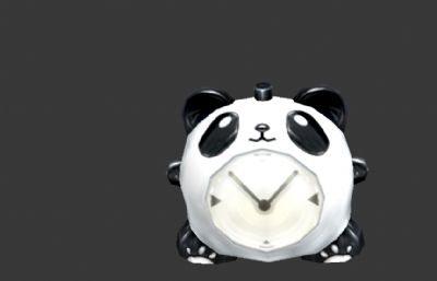 卡通熊猫闹钟3D模型