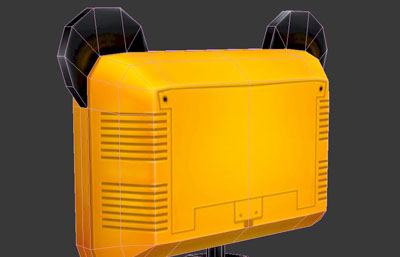 卡通熊猫电视机3D模型