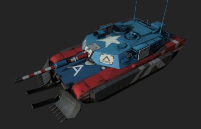 美国M1A1坦克星条涂装3D模型