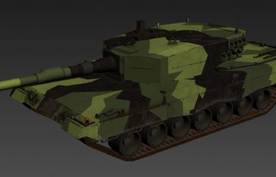 游戏中的豹二坦克3D模型