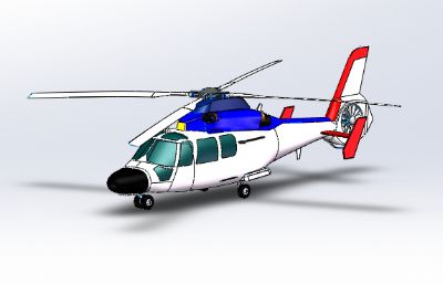 直9直升机solidworks图纸模型