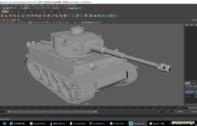 德国二战 虎式坦克精细模型Maya2016模型