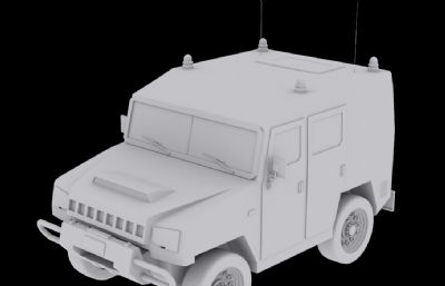 北汽猛士军用吉普3D模型白模