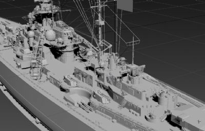 二战德国俾斯麦战列舰高模max2015模型