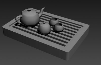 茶具3D模型组合简模