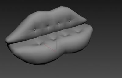 嘴唇造型的异形沙发3D模型简模